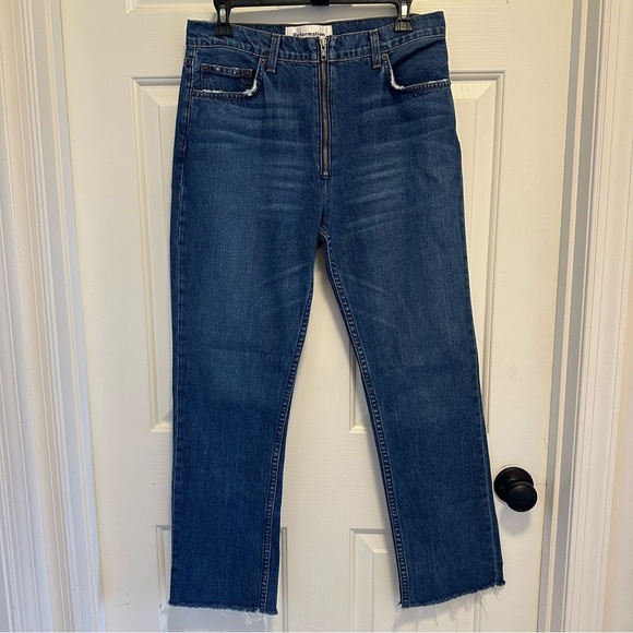 Reformation Brooke High Straight Zip Jean Glacier Size 29 - Picture 2 of 7